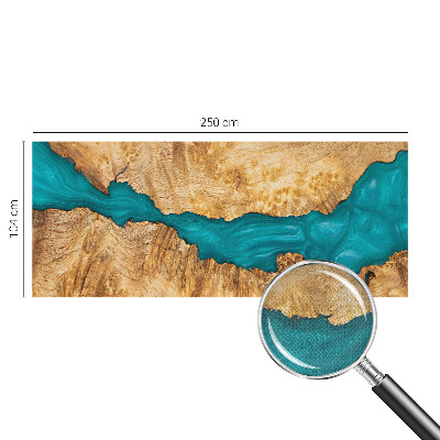3D wall mural with a wood and resin design