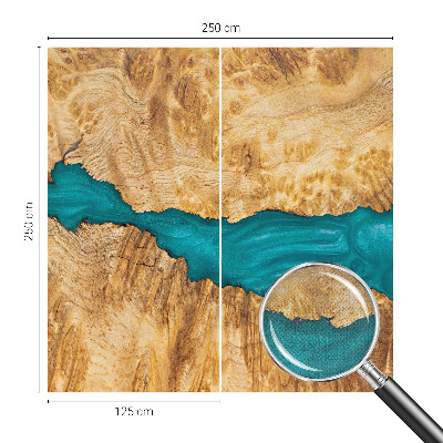 3D wall mural Wood and resin