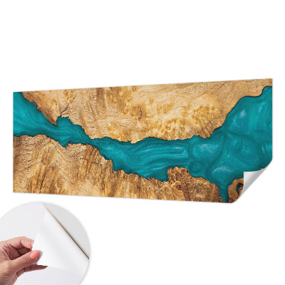 3D wall mural Wood and resin