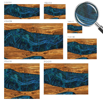 Nursery wall mural Blue wood