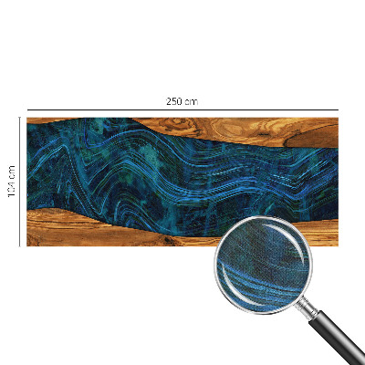 Nursery wall mural with a blue wood pattern