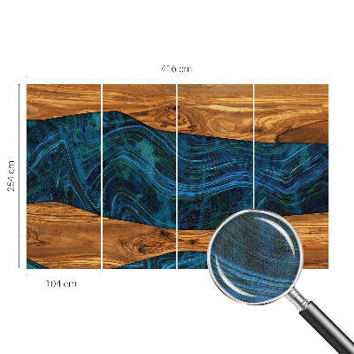 Nursery wall mural Blue wood