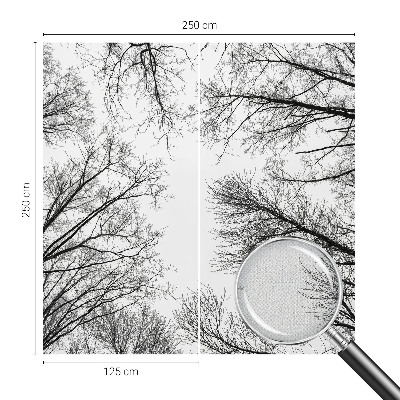 Children's wall mural with a bare branches design