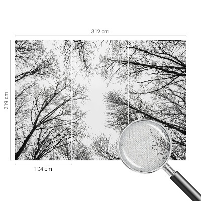 Children's wall mural with a bare branches design