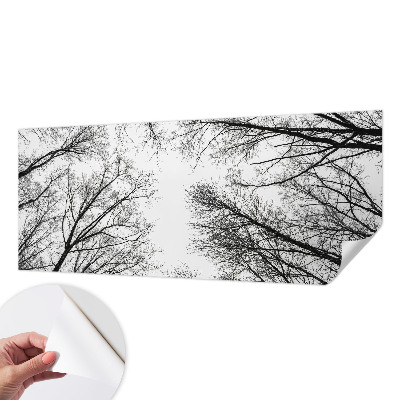 Children's wall mural with a bare branches design