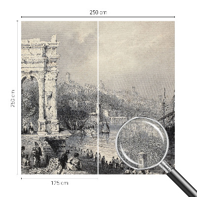 Peel and stick wall mural with a seascape design