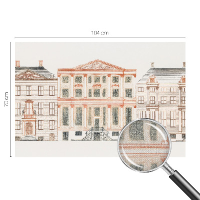 Baby room wall mural with a classic buildings design