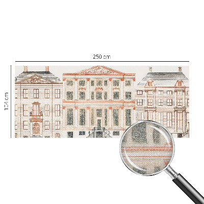 Baby room wall mural with a classic buildings design