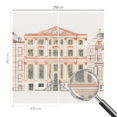 Baby room wall mural with a classic buildings design
