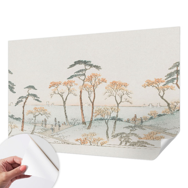 3D wall mural featuring a peaceful landscape