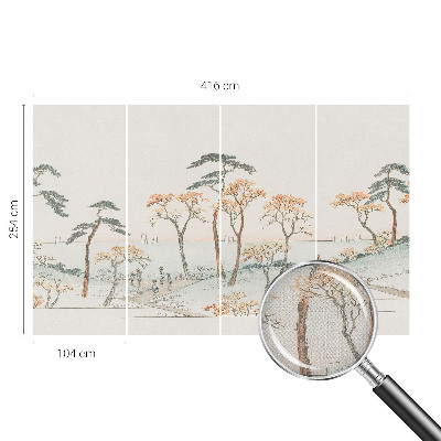 3D wall mural featuring a peaceful landscape