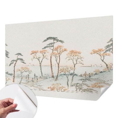 3D wall mural featuring a peaceful landscape