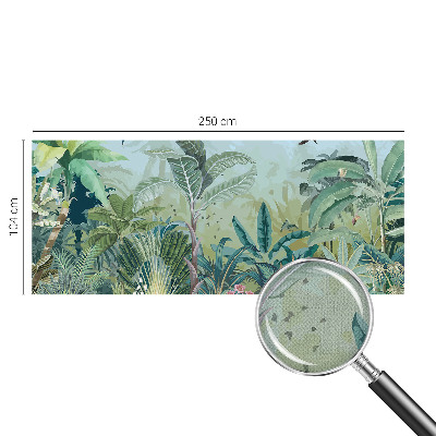 Self-adhesive wall mural with a tropical nature motif