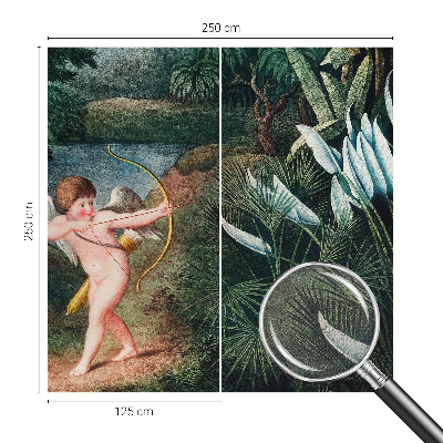 Peel and stick wallpaper mural featuring an adorable cupid motif