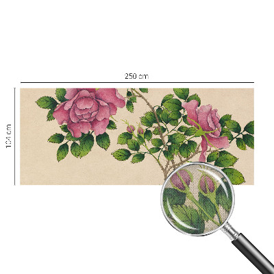 Self-adhesive photo wallpaper with a romantic roses motif