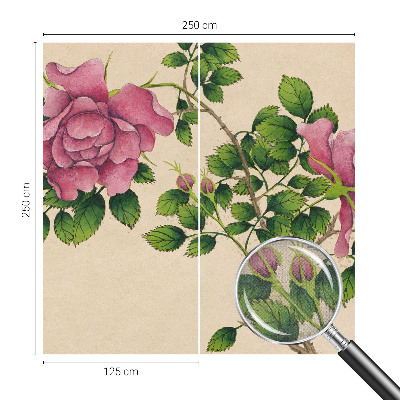 Self-adhesive photo wallpaper with a romantic roses motif