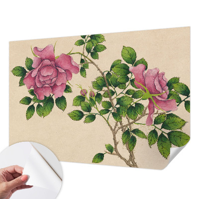 Self-adhesive photo wallpaper with a romantic roses motif