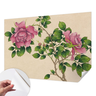 Self-adhesive photo wallpaper with a romantic roses motif