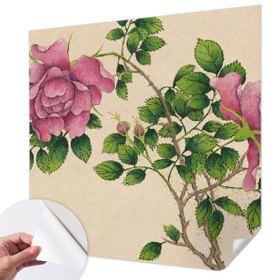 Self-adhesive photo wallpaper with a romantic roses motif
