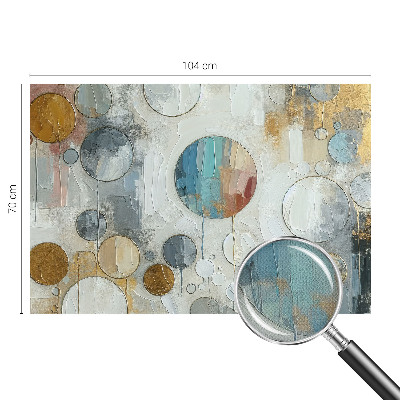 Stick-on wall mural with a geometric circles pattern
