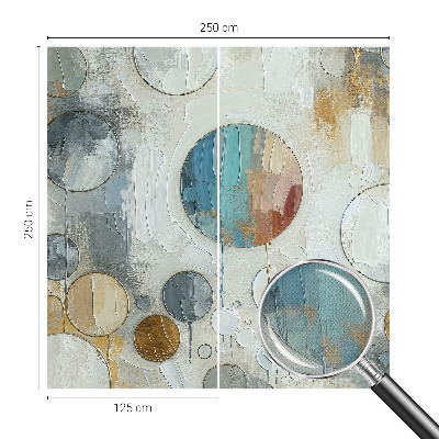 Stick-on wall mural with a geometric circles pattern