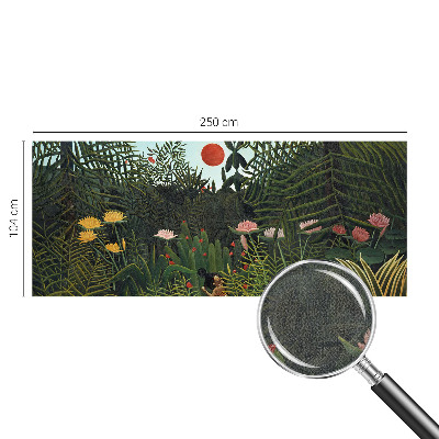 Removable wall mural with an exotic landscape design