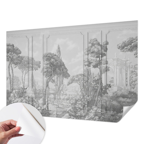 Removable wall mural wallpaper with an atmospheric nature scene