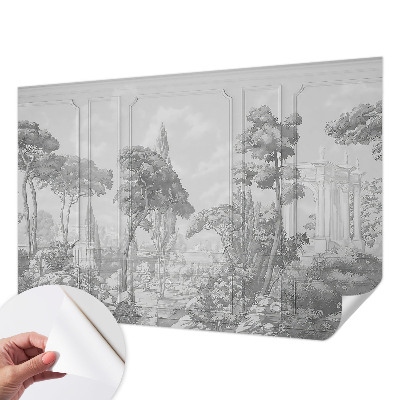 Removable wall mural wallpaper with an atmospheric nature scene