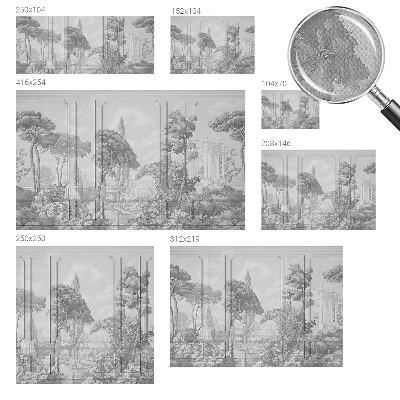 Removable wall mural wallpaper with an atmospheric nature scene