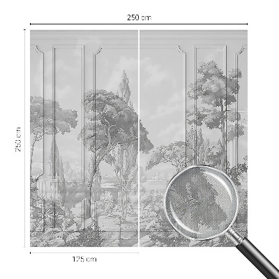Removable wall mural wallpaper with an atmospheric nature scene