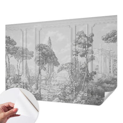Removable wall mural wallpaper with an atmospheric nature scene