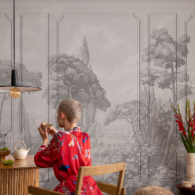 Removable wall mural wallpaper with an atmospheric nature scene