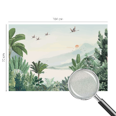 Peel and stick wall mural for living room Tropical oasis