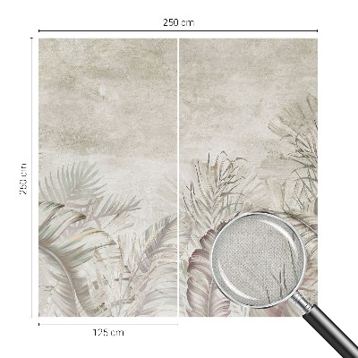 Baby room wall mural with decorative leaf motif
