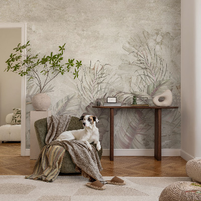 Baby room wall mural Decorative leaves