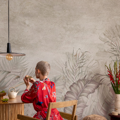 Baby room wall mural Decorative leaves