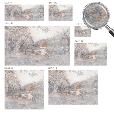 Nursery wall mural with the subtle nature motif