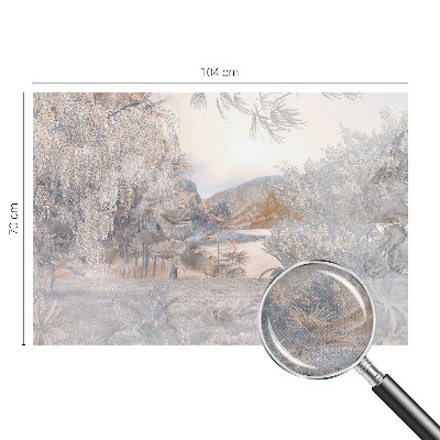 Nursery wall mural with the subtle nature motif