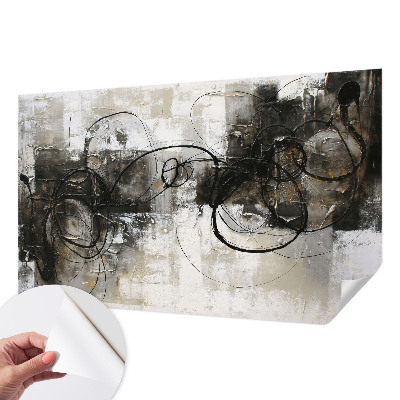 Children's wall mural with an abstract vortex design