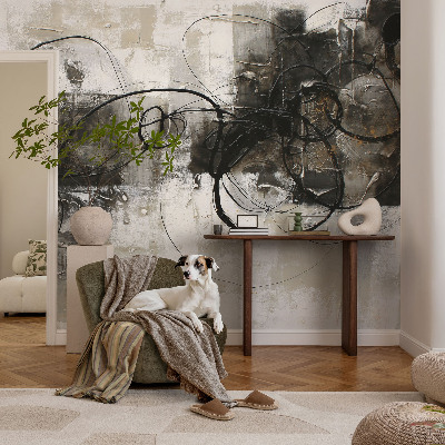 Children's wall mural with an abstract vortex design
