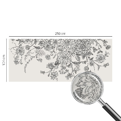 Peel and stick wall mural with a floral pattern