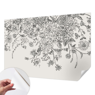 Peel and stick wall mural with a floral pattern
