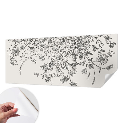 Peel and stick wall mural with a floral pattern