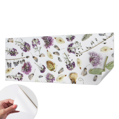 Peel and stick wallpaper mural with a dried flowers design