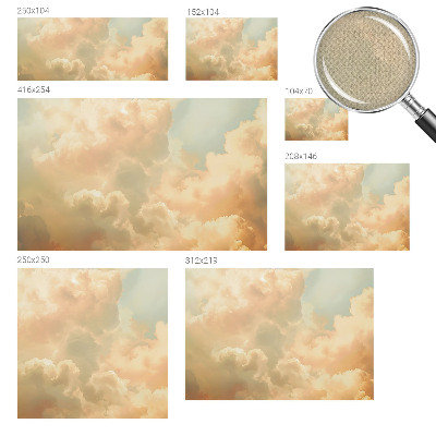 Self-adhesive photo wallpaper with an ethereal cloud motif