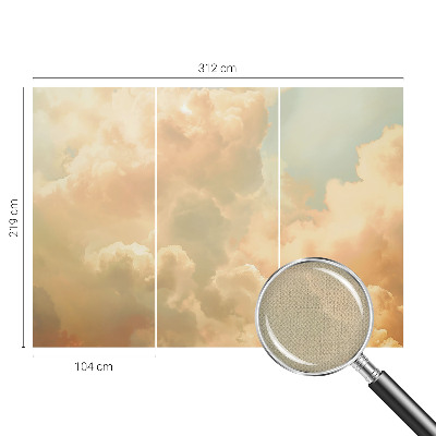 Self-adhesive photo wallpaper with an ethereal cloud motif