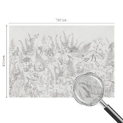 Stick-on wall mural with a forest animals design