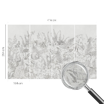 Stick-on wall mural with a forest animals design