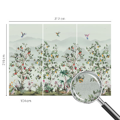 Removable wall mural Exotic trees