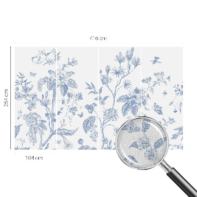 Removable wall mural wallpaper with a floral pattern
